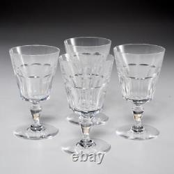 Set of (4) Baccarat France Bretagne Cut Crystal Water Goblet Glasses, 5.75