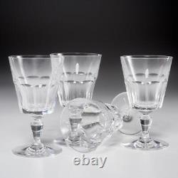 Set of (4) Baccarat France Bretagne Cut Crystal Water Goblet Glasses, 5.75