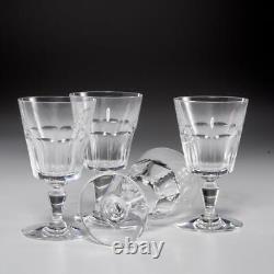 Set of (4) Baccarat France Bretagne Cut Crystal Water Goblet Glasses, 5.75