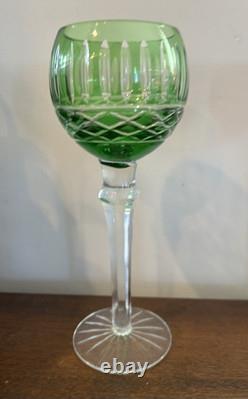 Set of 4 Bohemian Crystal Cut to Clear Approx 8 2/5 Wine Hock Glass Set Vintage