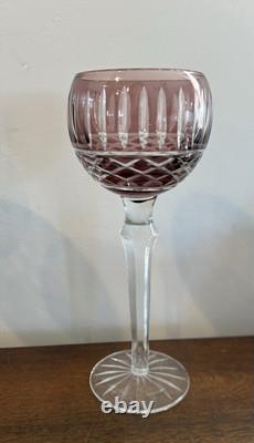 Set of 4 Bohemian Crystal Cut to Clear Approx 8 2/5 Wine Hock Glass Set Vintage