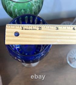 Set of 4 Bohemian Crystal Cut to Clear Approx 8 2/5 Wine Hock Glass Set Vintage