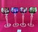 Set of 4 Cut to Clear Glass Crystal Wine Hock Glasses Multicolor 8.25H LOT #1