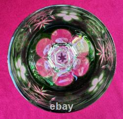 Set of 4 Cut to Clear Glass Crystal Wine Hock Glasses Multicolor 8.25H LOT #1