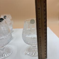 Set of 4 Edinburgh Cut Crystal Whiskey Thistle Glasses Made In Scotland Label