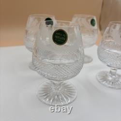 Set of 4 Edinburgh Cut Crystal Whiskey Thistle Glasses Made In Scotland Label