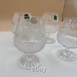 Set of 4 Edinburgh Cut Crystal Whiskey Thistle Glasses Made In Scotland Label