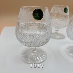 Set of 4 Edinburgh Cut Crystal Whiskey Thistle Glasses Made In Scotland Label