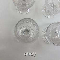 Set of 4 Edinburgh Cut Crystal Whiskey Thistle Glasses Made In Scotland Label
