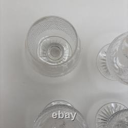 Set of 4 Edinburgh Cut Crystal Whiskey Thistle Glasses Made In Scotland Label