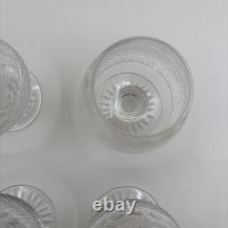 Set of 4 Edinburgh Cut Crystal Whiskey Thistle Glasses Made In Scotland Label