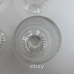 Set of 4 Edinburgh Cut Crystal Whiskey Thistle Glasses Made In Scotland Label