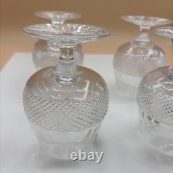 Set of 4 Edinburgh Cut Crystal Whiskey Thistle Glasses Made In Scotland Label