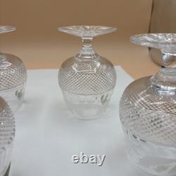 Set of 4 Edinburgh Cut Crystal Whiskey Thistle Glasses Made In Scotland Label