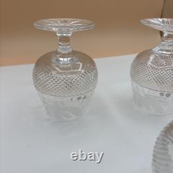 Set of 4 Edinburgh Cut Crystal Whiskey Thistle Glasses Made In Scotland Label
