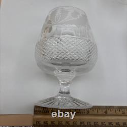 Set of 4 Edinburgh Cut Crystal Whiskey Thistle Glasses Made In Scotland Label