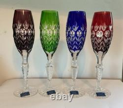 Set of 4 Florderis by Ajka / Dynasty by GodingerCut to ClearCHAMPAGNE Glasses