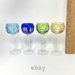 Set of 4 Nachtmann Traube Cut to Clear Cordial Glasses Sherry Wine Hock 4 3/8