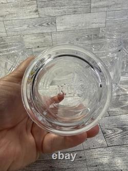 Set of 4 Ralph Lauren Brogan Heavy Cut Crystal Stemless wine whiskey Glasses RLL