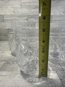 Set of 4 Ralph Lauren Brogan Heavy Cut Crystal Stemless wine whiskey Glasses RLL