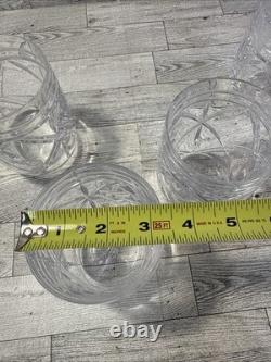 Set of 4 Ralph Lauren Brogan Heavy Cut Crystal Stemless wine whiskey Glasses RLL