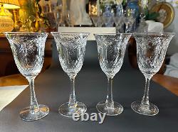 Set of 4 Rare HAWKES CRYSTAL in Talisman Crystal Red Wine /Water Goblet Glasses