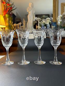 Set of 4 Rare HAWKES CRYSTAL in Talisman Crystal Red Wine /Water Goblet Glasses