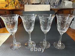 Set of 4 Rare HAWKES CRYSTAL in Talisman Crystal Red Wine /Water Goblet Glasses