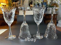 Set of 4 Rare HAWKES CRYSTAL in Talisman Crystal Red Wine /Water Goblet Glasses