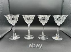 Set of 4 Rare Hawkes Crystal in Talisman Crystal Champagne/Tall Sherbet Glasses