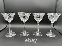 Set of 4 Rare Hawkes Crystal in Talisman Crystal Champagne/Tall Sherbet Glasses
