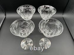 Set of 4 Rare Hawkes Crystal in Talisman Crystal Champagne/Tall Sherbet Glasses