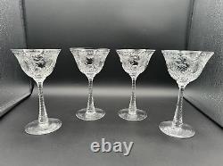 Set of 4 Rare Hawkes Crystal in Talisman Crystal Champagne/Tall Sherbet Glasses