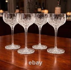 Set of 4 Stuart England Glencoe Cut Crystal Hock Wine Glass vintage