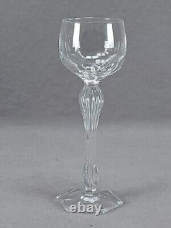 Set of 4 Val St Lambert Belgian Clear Cut Crystal Hock Wine Glasses