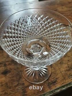 Set of 4 Victorian Prism Cut Crystal Champagne Saucers Glasses see description