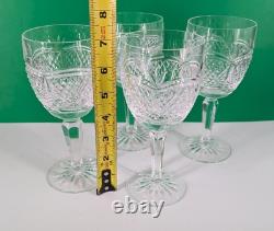 Set of 4 WATERFORD WINE Goblets Glasses CUT Crystal EXCELLENT! Signed SEE WAT140