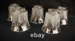 Set of 5 Antique Diamond Cut Crystal Glass chandelier Lamp Shades Fitter 2.25