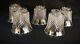 Set of 5 Antique Diamond Cut Crystal Glass chandelier Lamp Shades Fitter 2.25