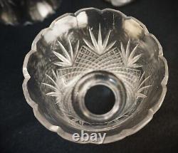Set of 5 Antique Diamond Cut Crystal Glass chandelier Lamp Shades Fitter 2.25