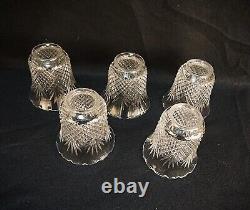 Set of 5 Antique Diamond Cut Crystal Glass chandelier Lamp Shades Fitter 2.25