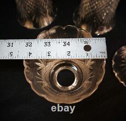 Set of 5 Antique Diamond Cut Crystal Glass chandelier Lamp Shades Fitter 2.25