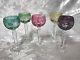 Set of 5 Shot Cordial Liqueur Glasses Cut to Clear Czech Crystal Stemware