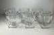 Set of 6 Cut Paneled Bowls on Square Feet Crystal Wine Glasses 3.5 in