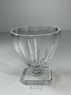 Set of 6 Cut Paneled Bowls on Square Feet Crystal Wine Glasses 3.5 in