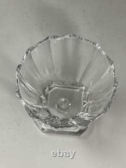 Set of 6 Cut Paneled Bowls on Square Feet Crystal Wine Glasses 3.5 in