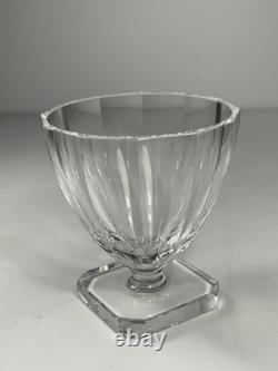 Set of 6 Cut Paneled Bowls on Square Feet Crystal Wine Glasses 3.5 in