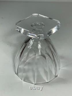 Set of 6 Cut Paneled Bowls on Square Feet Crystal Wine Glasses 3.5 in