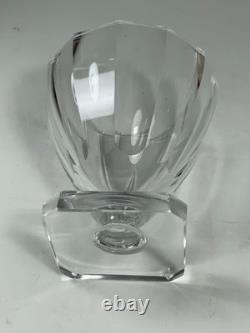 Set of 6 Cut Paneled Bowls on Square Feet Crystal Wine Glasses 3.5 in