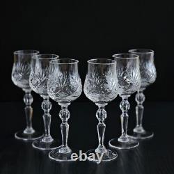 Set of 6 Elegant Hand-Cut Crystal Shot Liquer Glasses by NEMAN, 2 oz, 5.9-Tall
